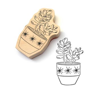 Plant Wooden Stamp 10cm x 5.8cm