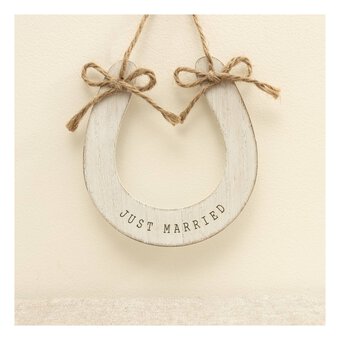 Just Married Wooden Horseshoe 12cm