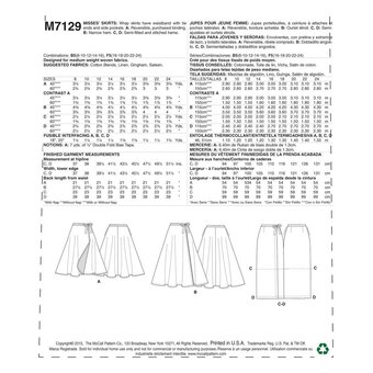 McCall’s Women’s Skirts Sewing Pattern M7129 (8-16)