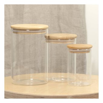 Glass Jar with Bamboo Lid 8.5cm x 13cm