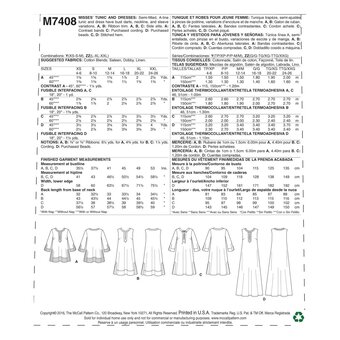 McCall’s Women's Dress Sewing Pattern M7408 (XS-M)