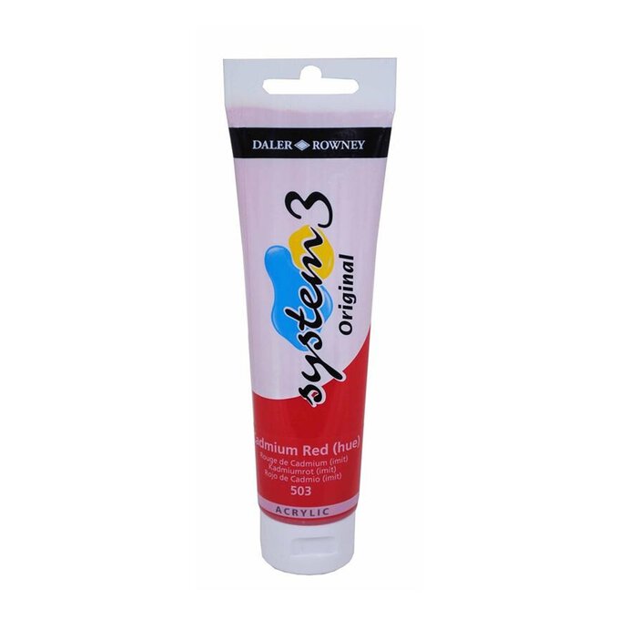 Daler-Rowney System3 Cadmium Red Hue Acrylic Paint 150ml image number 1