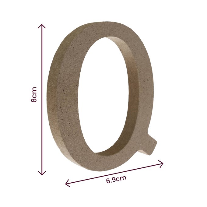 MDF Wooden Letter Q 8cm image number 4