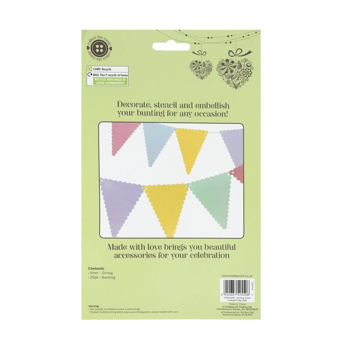 Pastel Scalloped Edge Bunting 5m image number 6