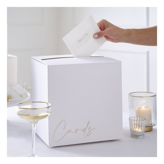 Ginger Ray Gold Foiled Wedding Card Box 25cm image number 1