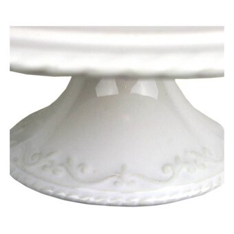 Glazed White Cake Stand 9 Inches