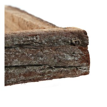 Natural Wash Bark Wooden Tray 25cm x 25cm x 4cm