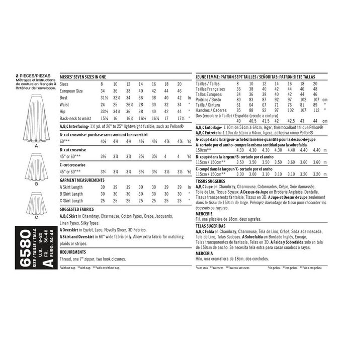 New Look Women's Circle Skirt Sewing Pattern 6580 image number 2