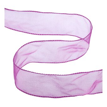 Berry Wire Edge Organza Ribbon 63mm x 3m