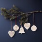 Unglazed Ceramic Hanging Heart Decoration 11cm image number 2