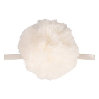 Cream Faux Fur Pom Pom 11cm