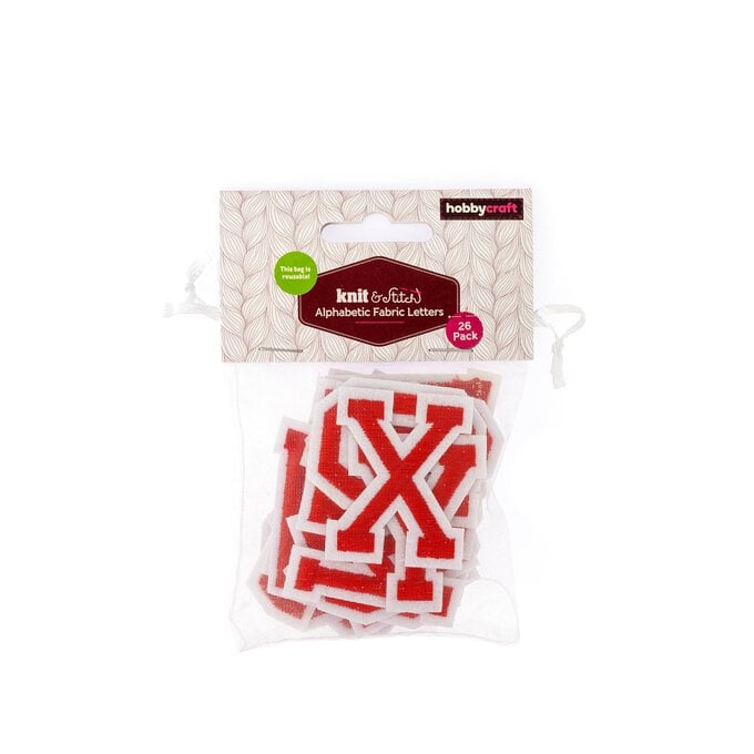 Red Alphabet Fabric Letters 26 Pack image number 5