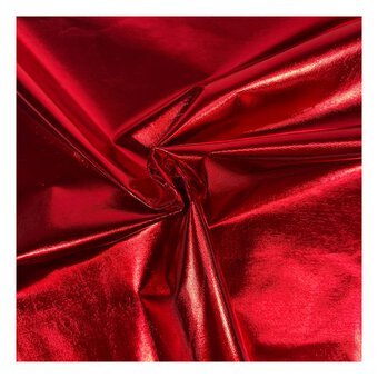 Red Slinky Foil Fabric by the Metre