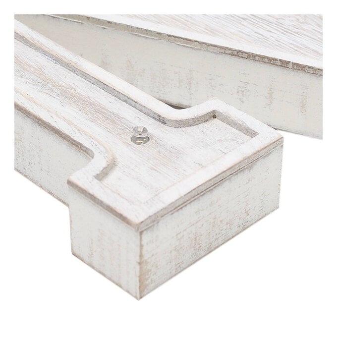 White-Washed Wooden LED Letter E 21cm image number 3