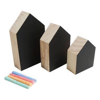 Chalkboard Wooden Houses 3 Pack