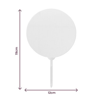 Clear Round Acrylic Cake Topper 12cm x 19cm