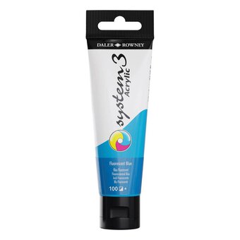 Daler-Rowney System3 Fluorescent Blue Acrylic Paint 59ml