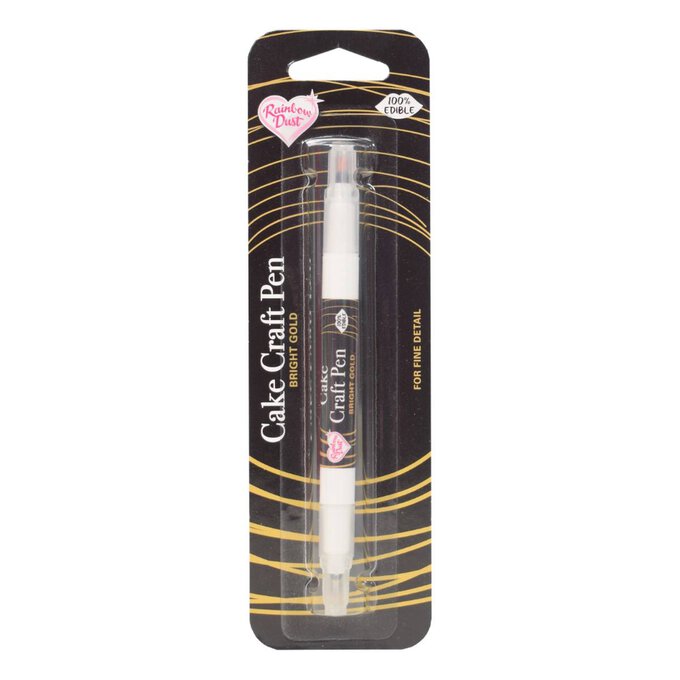 Rainbow Dust Bright Gold Double-Ended Edible Food Pen image number 1