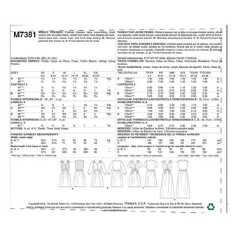 McCall’s Women’s Dress Sewing Pattern M7381 (L-XXL)