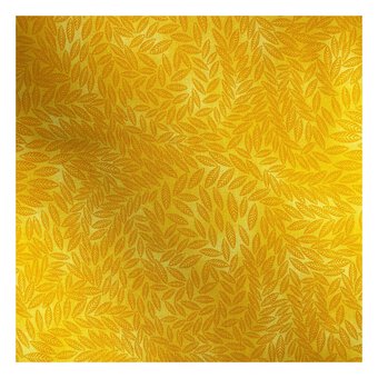Yellow Cotton Textured Leaf Blender Fabric by the Metre