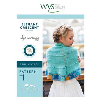 West Yorkshire Spinners Signature 4 Ply Elegant Crescent Shawl Pattern