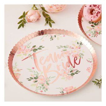 Ginger Ray Floral Hen Team Bride Paper Plates 8 Pack
