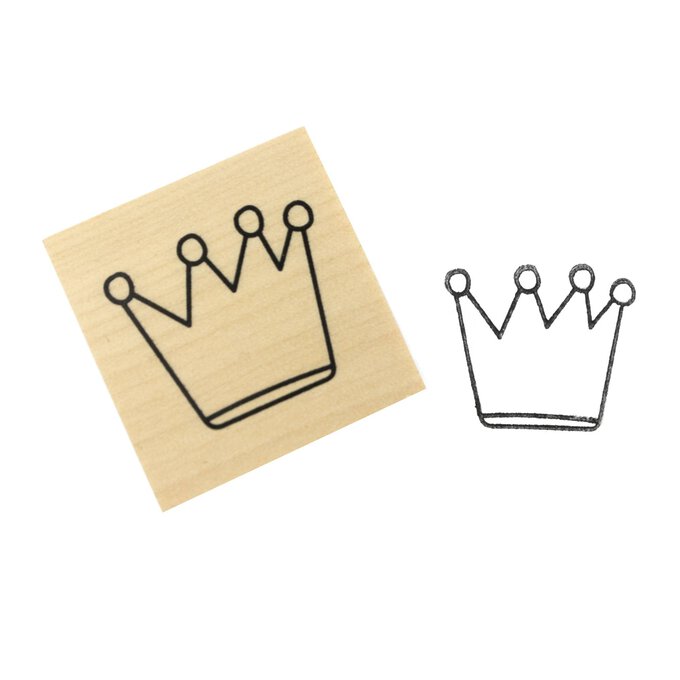 Crown Wooden Stamp 3.8cm x 3.8cm image number 1