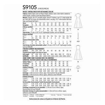 Simplicity Vintage Dress Sewing Pattern S9105 (6-14)