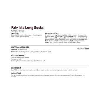 Knitcraft Fair Isle Long Socks Digital Pattern 0282