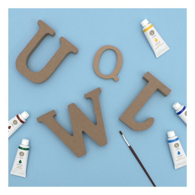 MDF Wooden Letter U 13cm image number 3