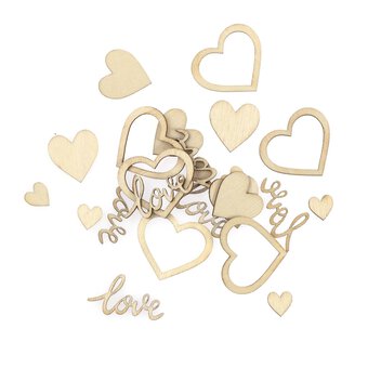 Wooden Love Confetti 24 Pieces