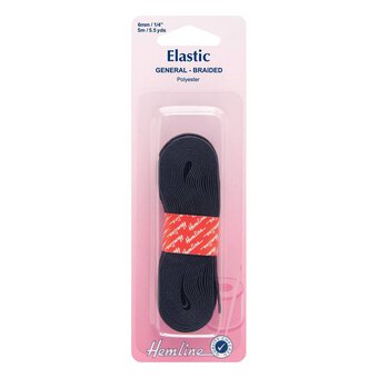 Hemline Black Elastic 6mm x 5m