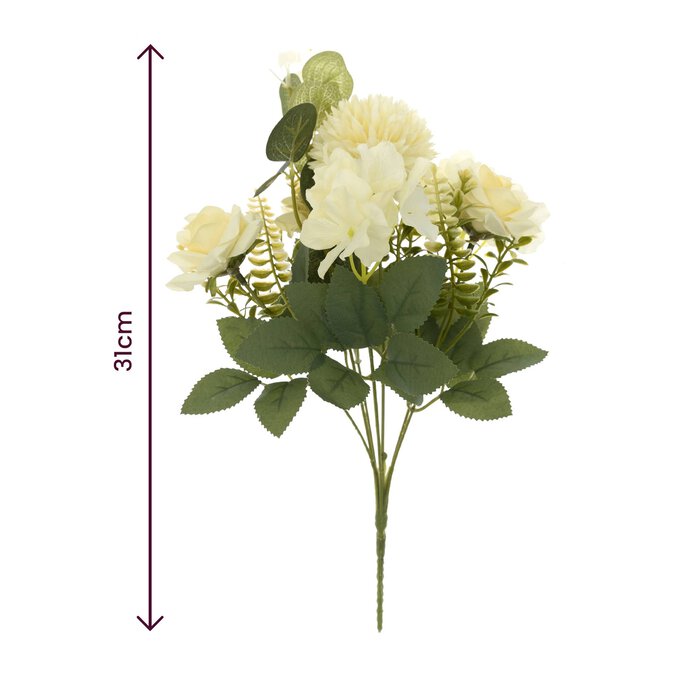 White Mix Floral Bouquet 31cm image number 4