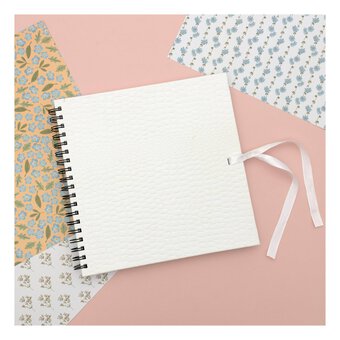 Faux White Snakeskin Scrapbook 10 x 10 Inches