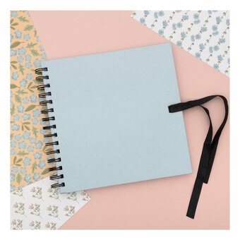 Spiral Bound Pastel Blue Scrapbook 8 x 8 Inches