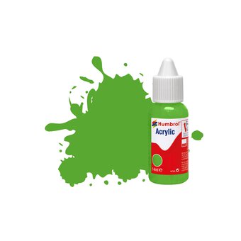 Humbrol 208 Fluorescent Signal Green Gloss Paint Acrylic Dropper 14ml 