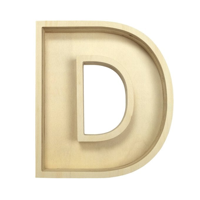 Wooden Fillable Letter D 22cm image number 2
