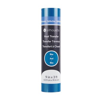 Silhouette Blue Reflective Heat Transfer Vinyl 9 x 36 Inches