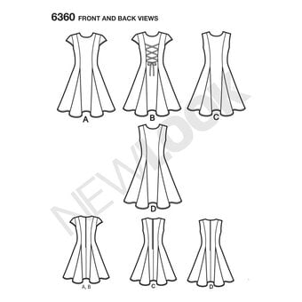 New Look Girls' Dress Sewing Pattern 6360