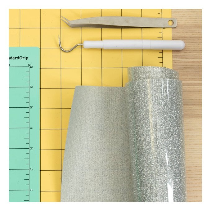 Siser Silver Glitter Heat Transfer Vinyl 30cm x 50cm image number 4