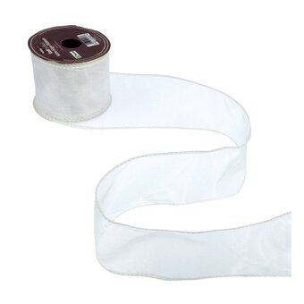 Silver Wire Edge Organza Ribbon 63mm x 3m