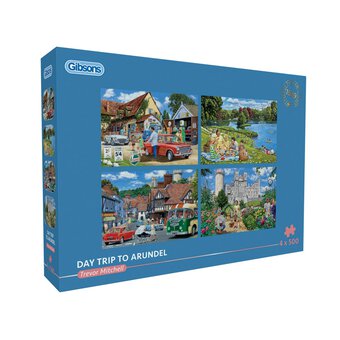Gibsons Day Out With the Family Jigsaw Puzzle 500 Pieces 4 Pack
