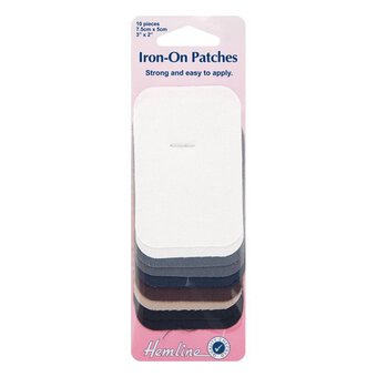 Hemline Iron-On Denim Patches 10 Pack