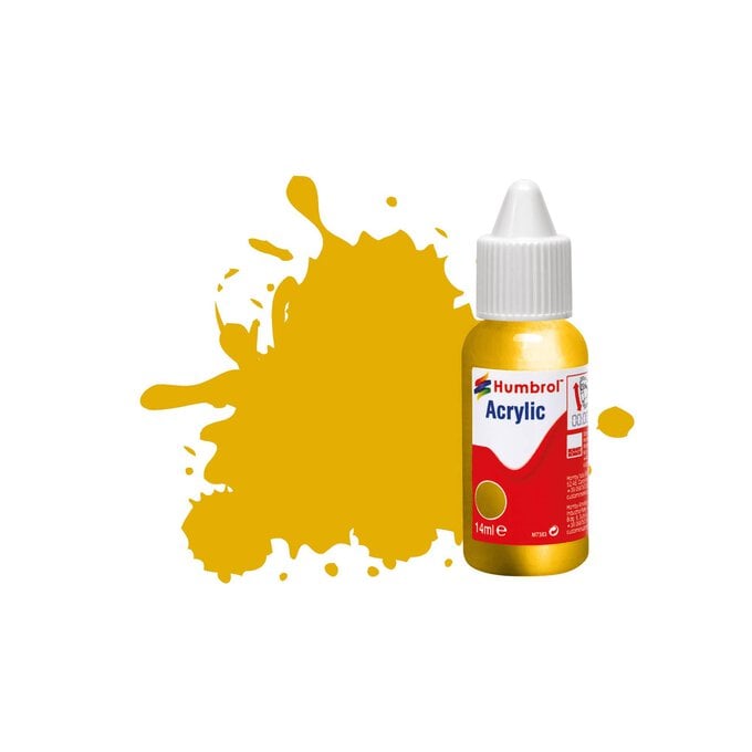 Humbrol 16 Gold Metallic Acrylic Paint Dropper 14ml 