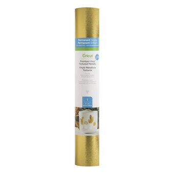 Cricut Textured Metallic Gold Permanent Gloss Vinyl 12 x 48 Inches