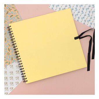 Spiral Bound Pastel Yellow Scrapbook 12 x 12 Inches