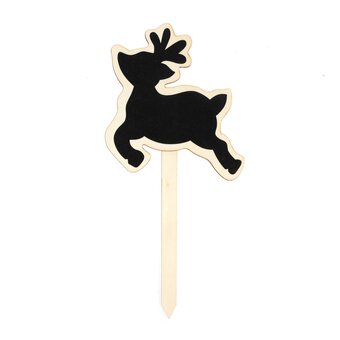 Wooden Blackboard Reindeer Pick 24cm