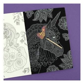 Neon Unicorns Scratch Art Creations Book