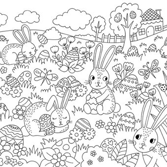 Free Easter Egg Hunt Colouring Download