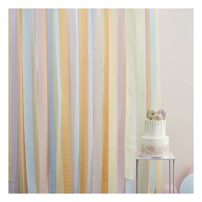 Ginger Ray Multi-Coloured Pastel Streamer Backdrop image number 1